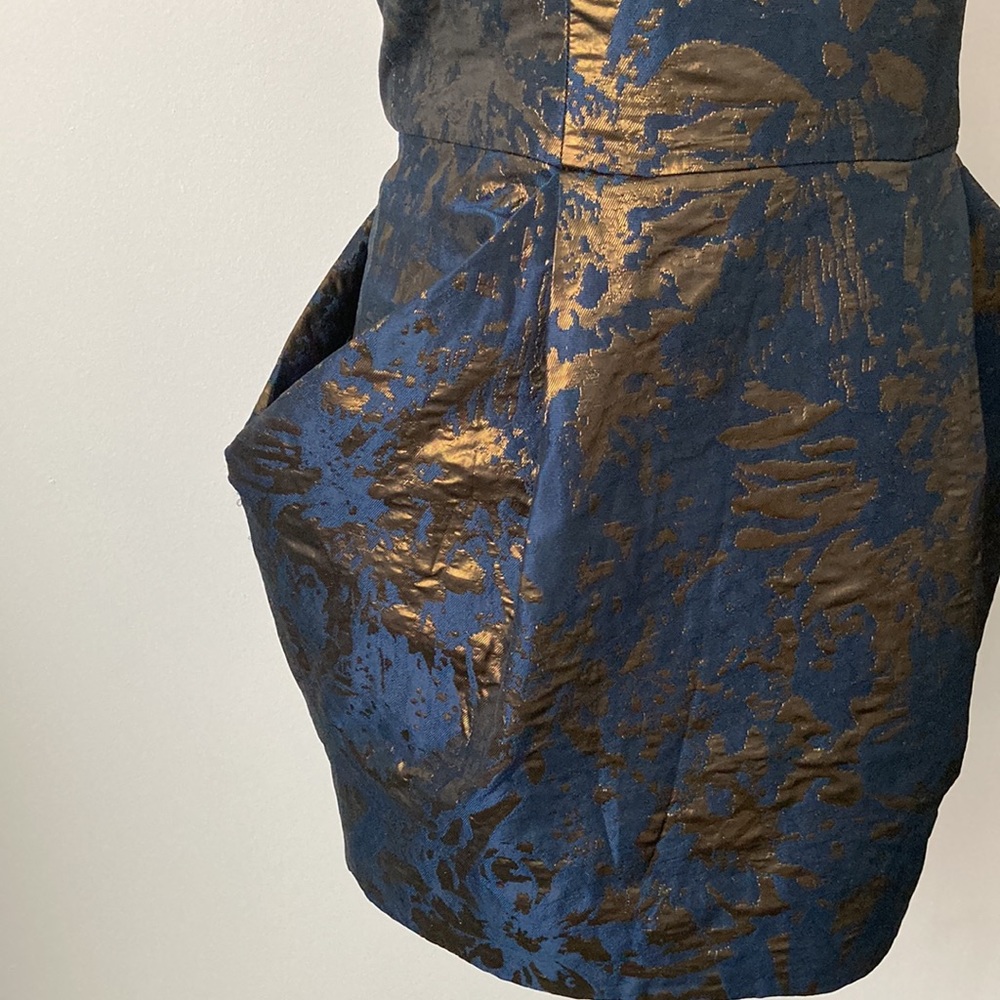 All Saint Spitalfields Navy Gold Dress - Picture 5 of 12